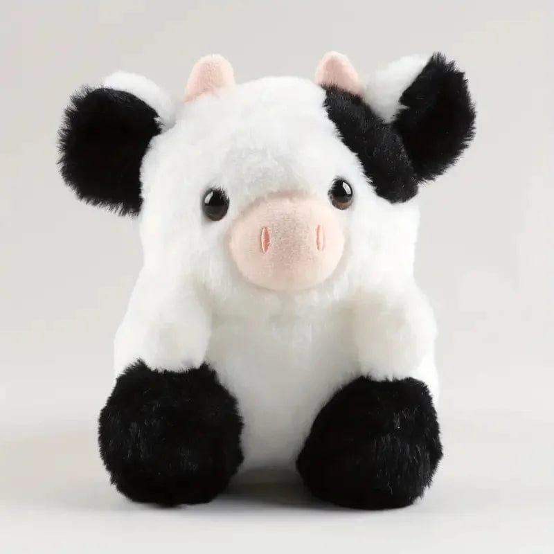 Peluche vache noire et blanche mignonne et douce